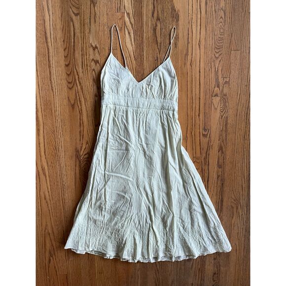 DIANE VON FURSTENBERG Green Waist Tie Spagetti Strap Y2K Dress Women's Sz Small - Picture 6 of 10